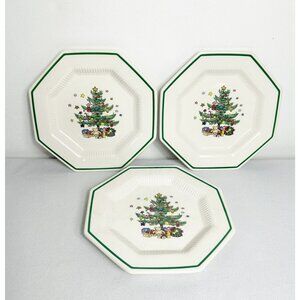 Set of 3 Vintage Nikko Christmastime Porcelain 8 1/4" Plates